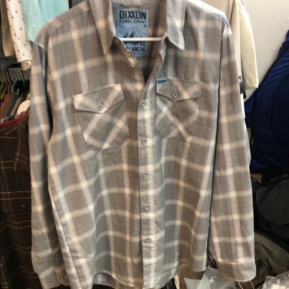 DIXXON “Avalanche” Gray Casual Button Down Flannel Shirt - Picture 1 of 5